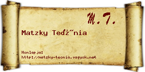 Matzky Teónia névjegykártya